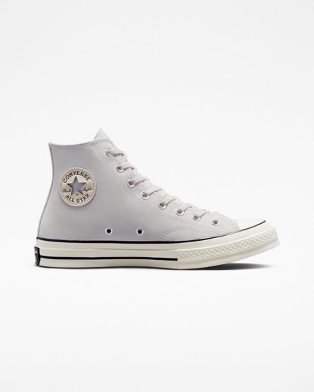 Tenisi Inalti Dama Converse Chuck 70 Piele Intoarsa Bej Negrii | RO TSYRG784